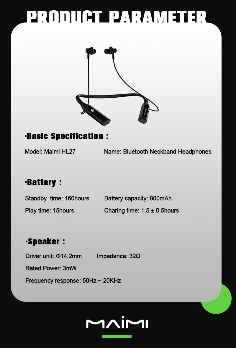 HL27 Neckband Bluetooth Headphones