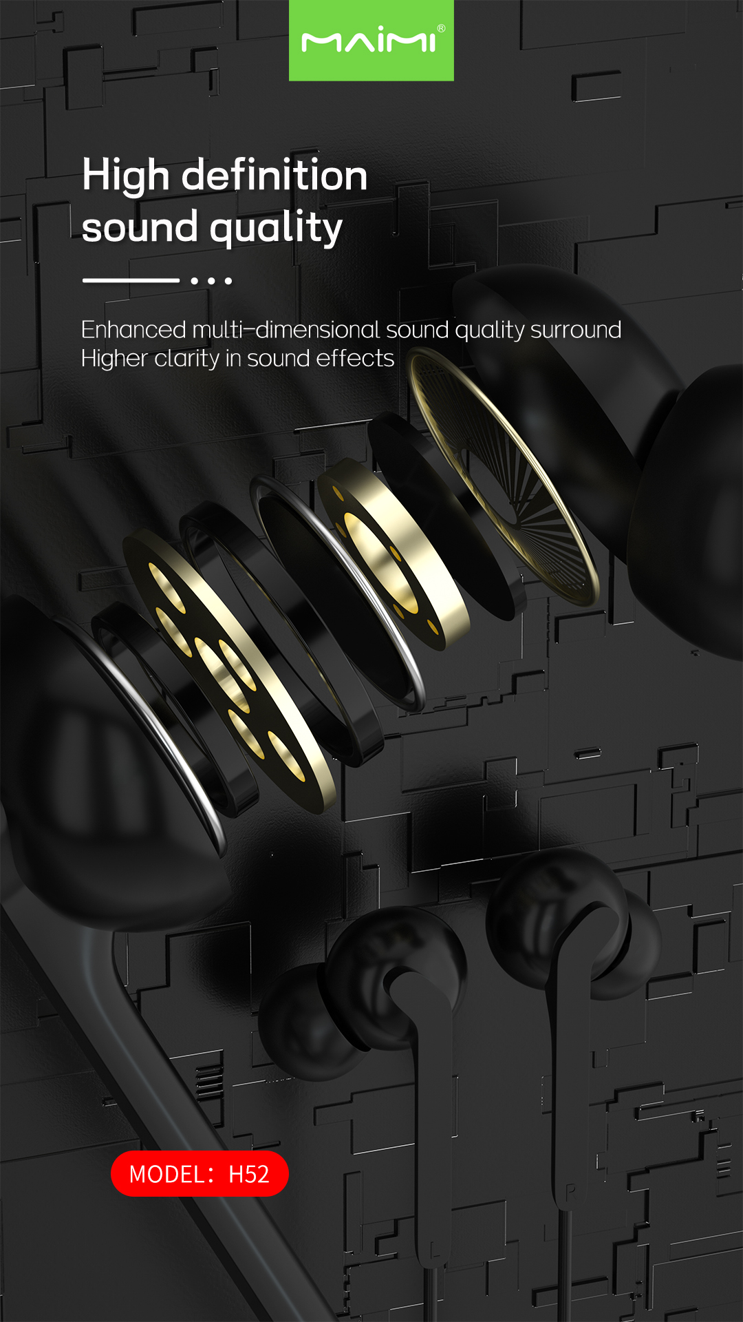 H52 3.5mm Wired Earphone H52 3.5mm Wired Earphone