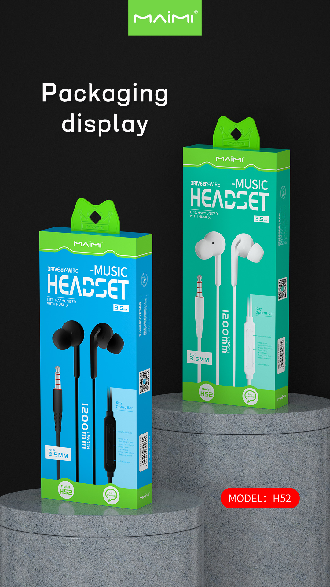 H52 3.5mm Wired Earphone H52 3.5mm Wired Earphone