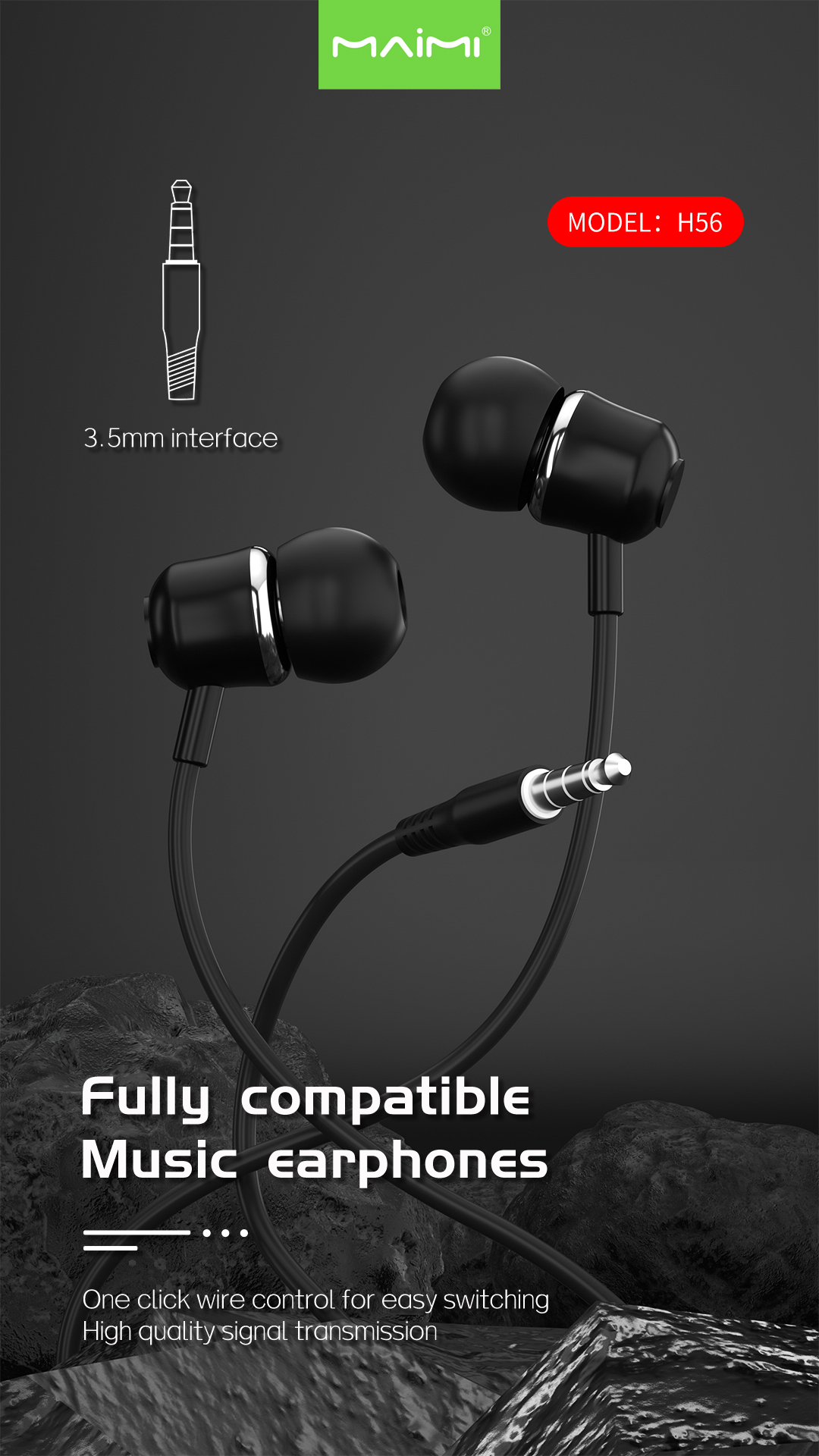 H56 3.5mm Wired Earphone H56 3.5mm Wired Earphone