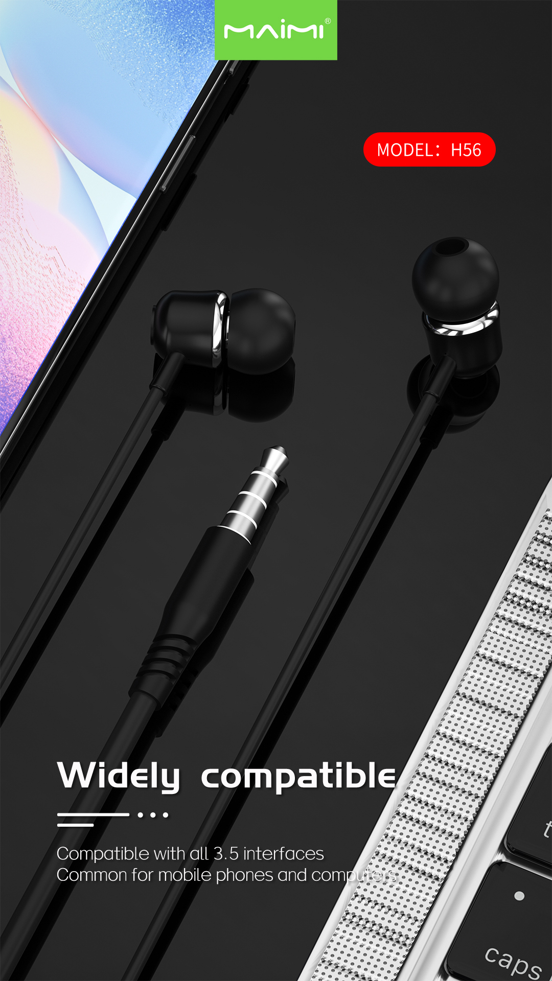 H56 3.5mm Wired Earphone H56 3.5mm Wired Earphone