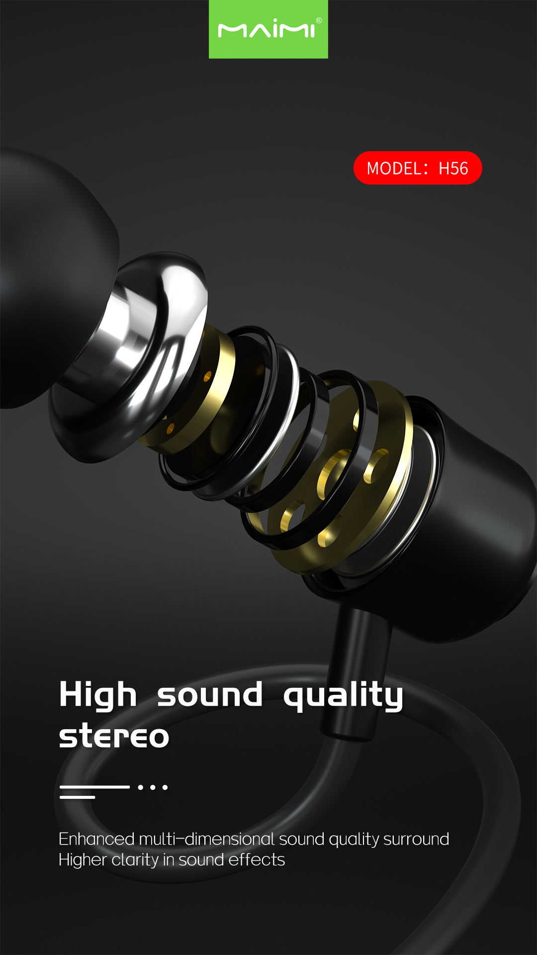 H56 3.5mm Wired Earphone H56 3.5mm Wired Earphone