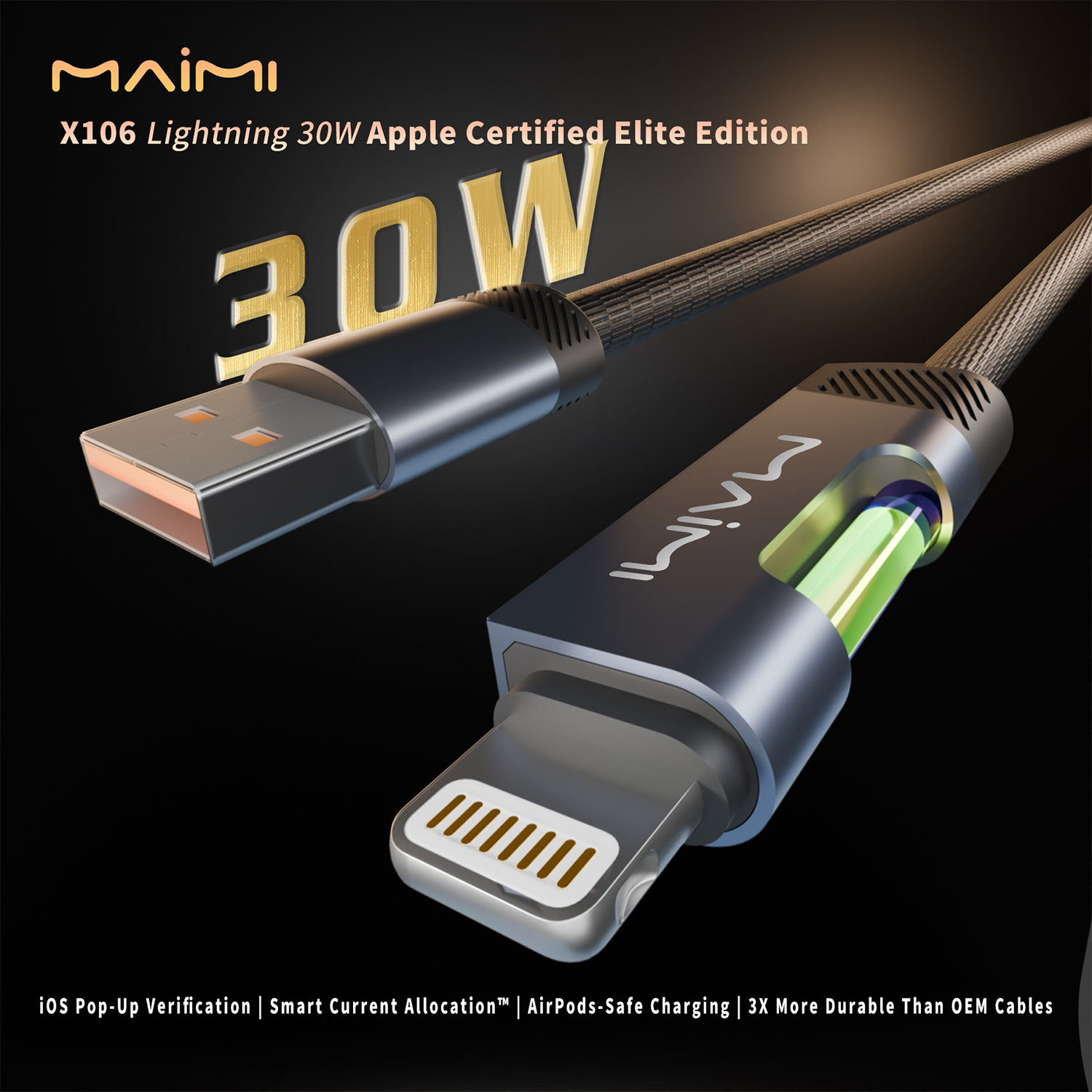 X106 Colorful Lamp Braided Fast Charging Data Cable X106 Colorful Lamp Braided Fast Charging Data Cable