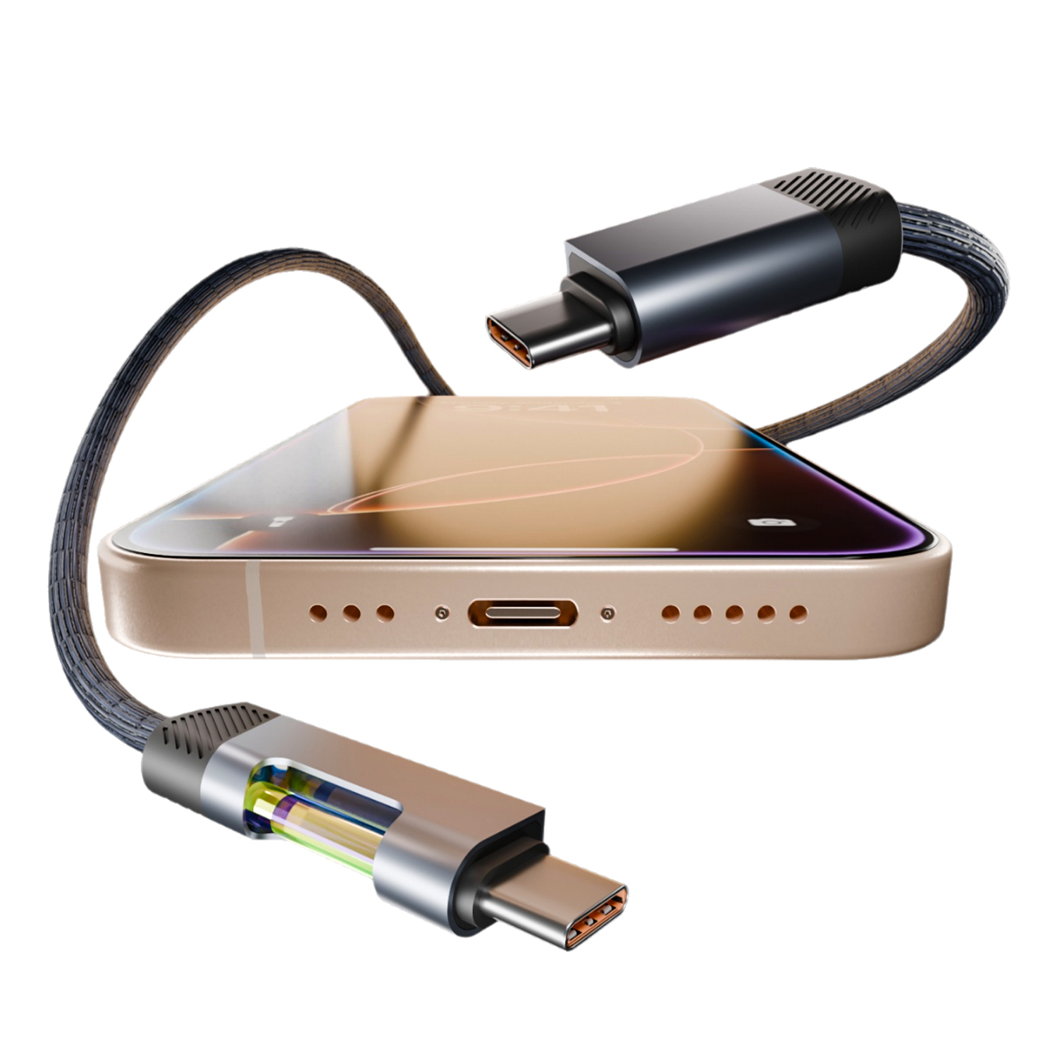 X106 Colorful Lamp Braided Fast Charging Data Cable