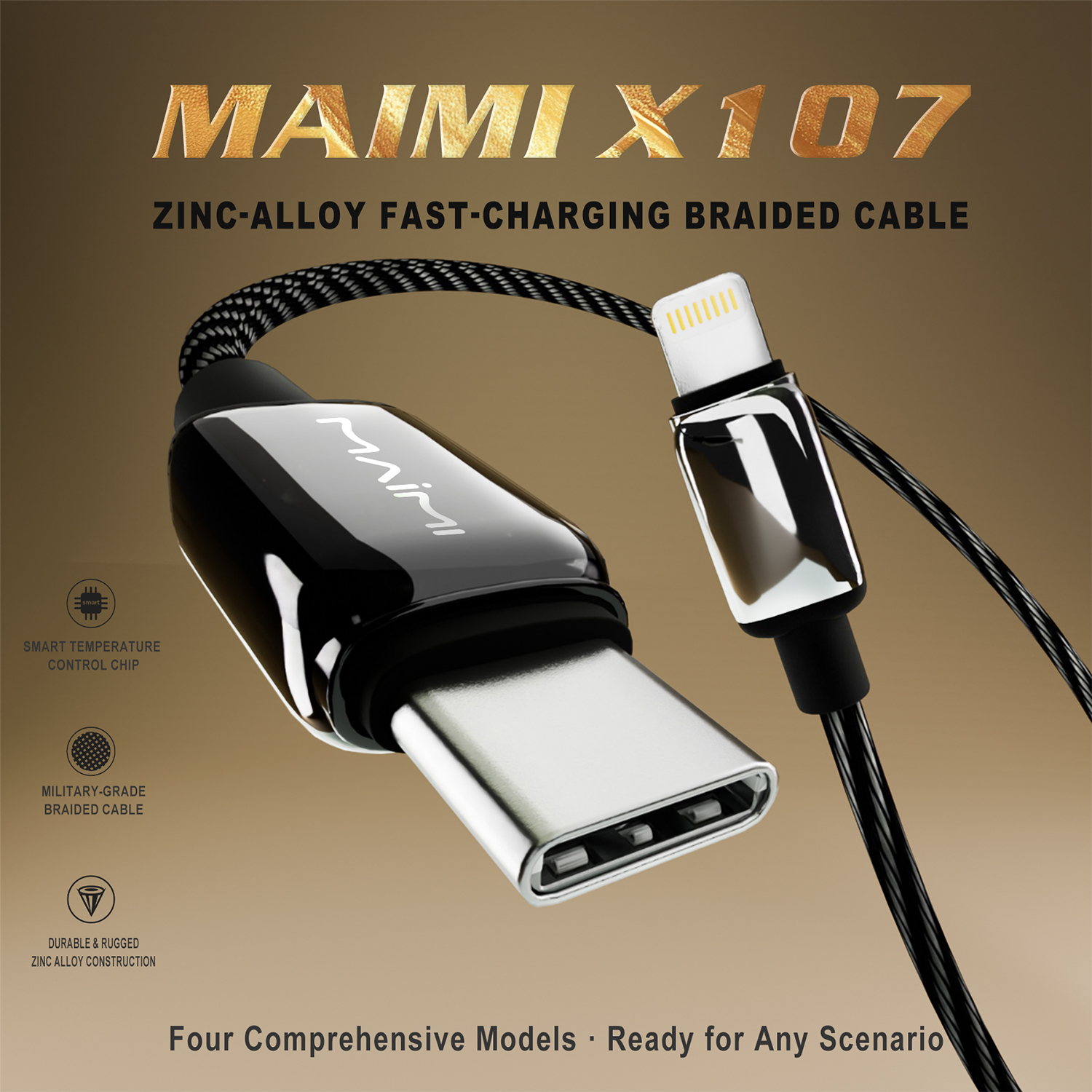 X107 Zinc Alloy Braided Data Cable X107 Zinc Alloy Braided Data Cable