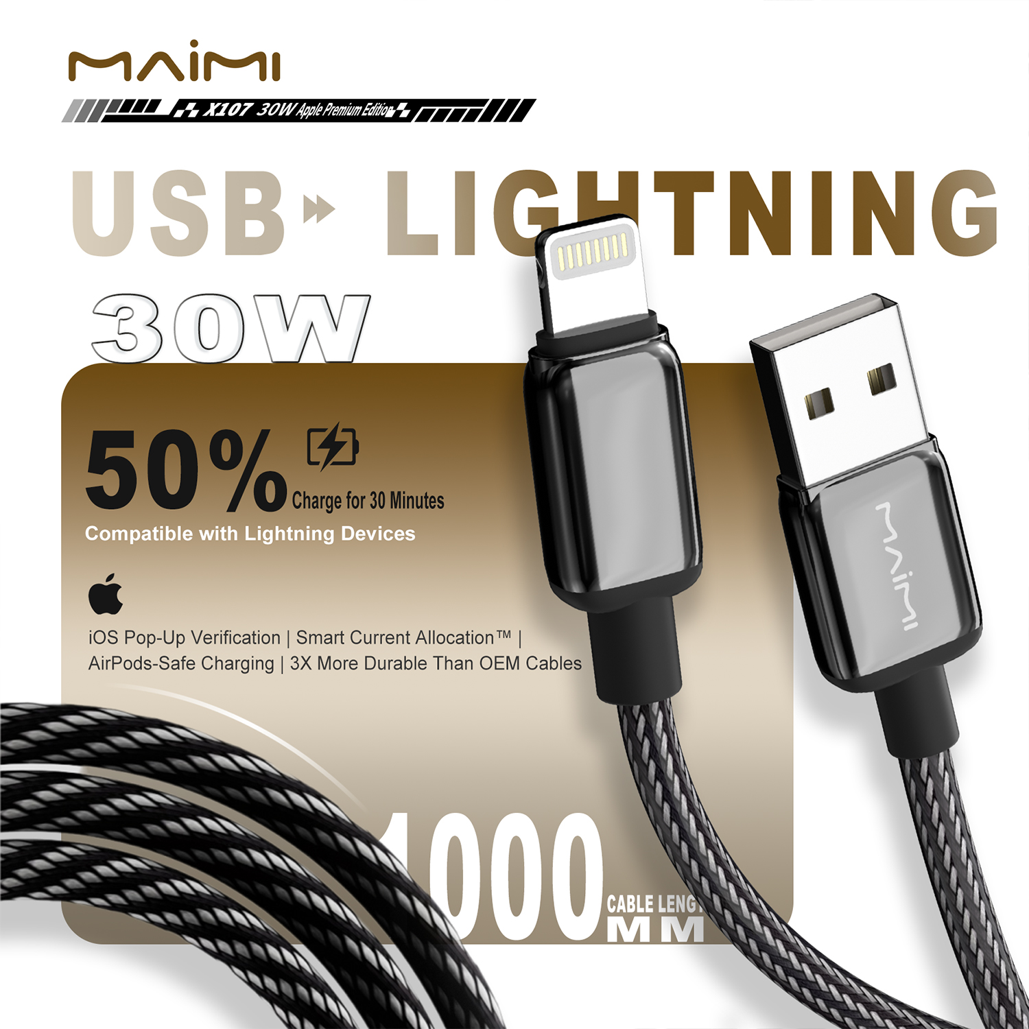 X107 Zinc Alloy Braided Data Cable X107 Zinc Alloy Braided Data Cable