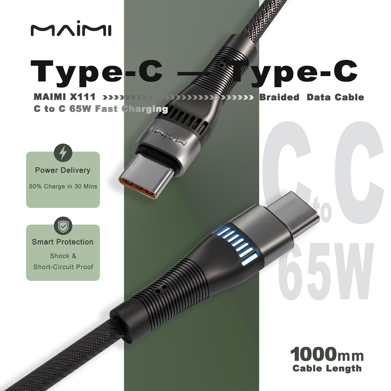 X111 Metal Braided Fast Charging Data Cable (1M) X111 Metal Braided Fast Charging Data Cable (1M)