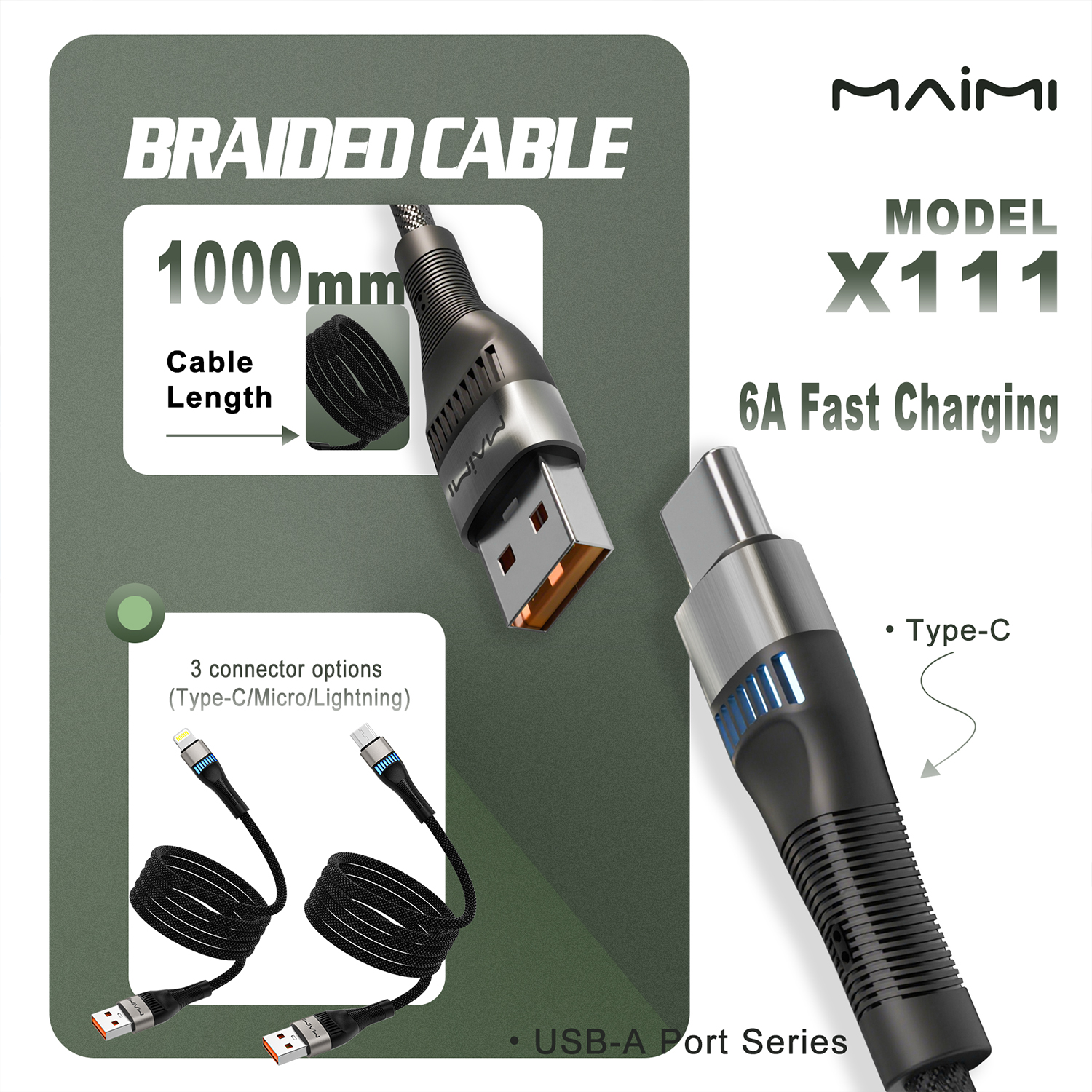 X111 Metal Braided Fast Charging Data Cable (1M) X111 Metal Braided Fast Charging Data Cable (1M)