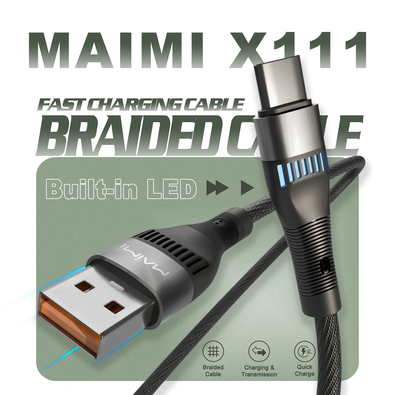 X111 Metal Braided Fast Charging Data Cable (1M) X111 Metal Braided Fast Charging Data Cable (1M)