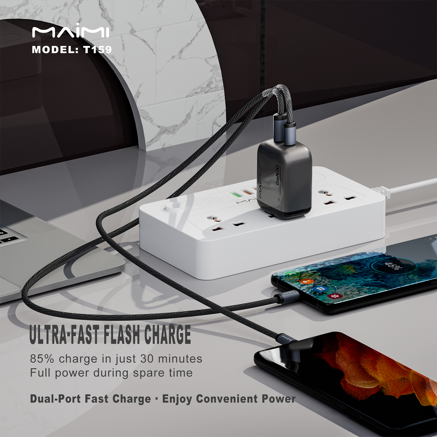 Maimi T173 30W A+C Folding Foot Charger Set US Maimi T173 30W A+C Folding Foot Charger Set US