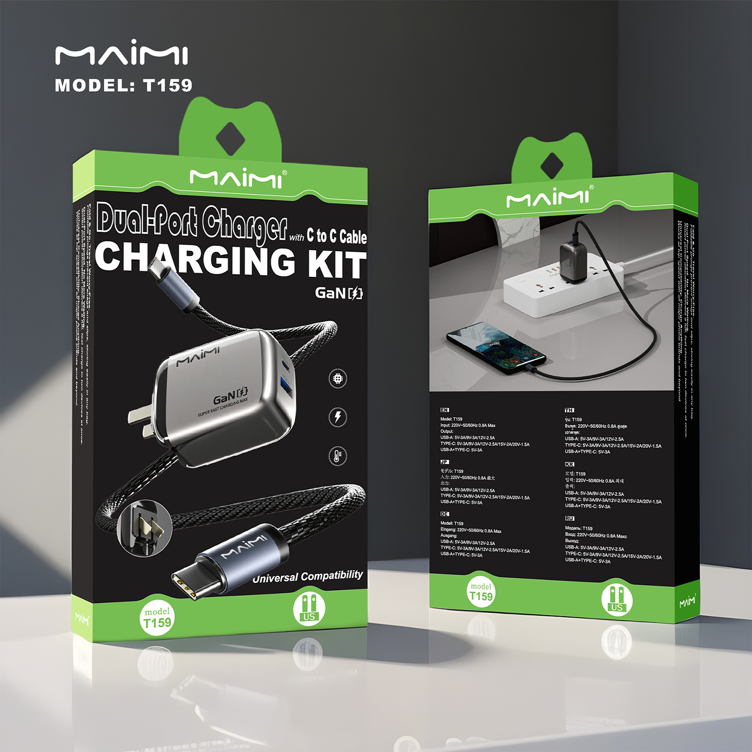 Maimi T173 30W A+C Folding Foot Charger Set US Maimi T173 30W A+C Folding Foot Charger Set US