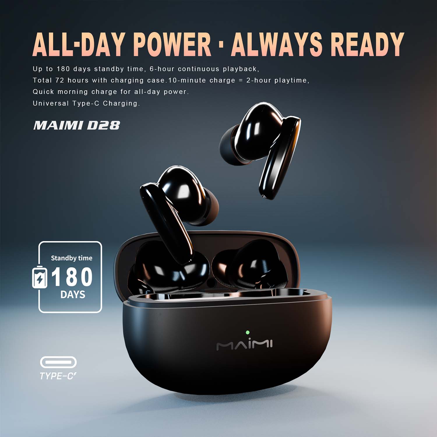 Maimi D28 Magic Sound Metal TWS earbuds In Ear Maimi D28 Magic Sound Metal TWS earbuds In Ear