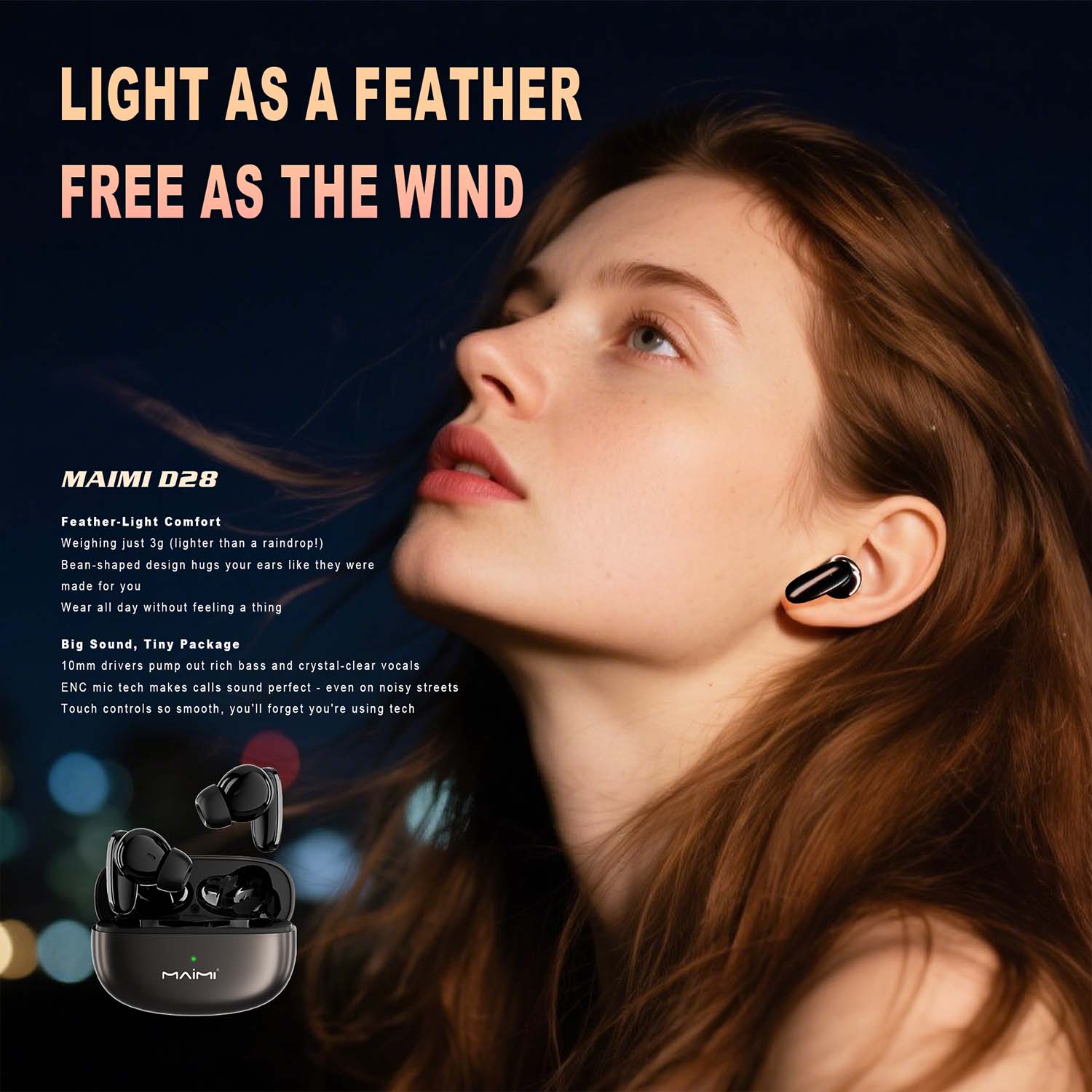Maimi D28 Magic Sound Metal TWS earbuds In Ear Maimi D28 Magic Sound Metal TWS earbuds In Ear