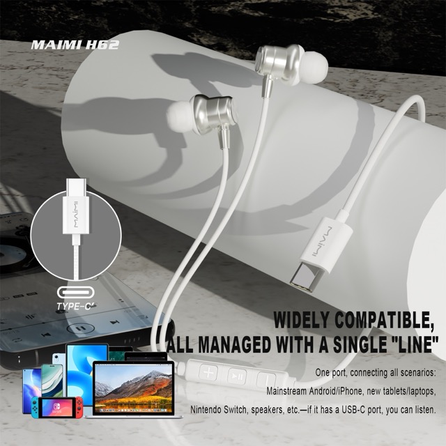 Maimi H62 Type-C Digital Metal Wired Earphones Maimi H62 Type-C Digital Metal Wired Earphones