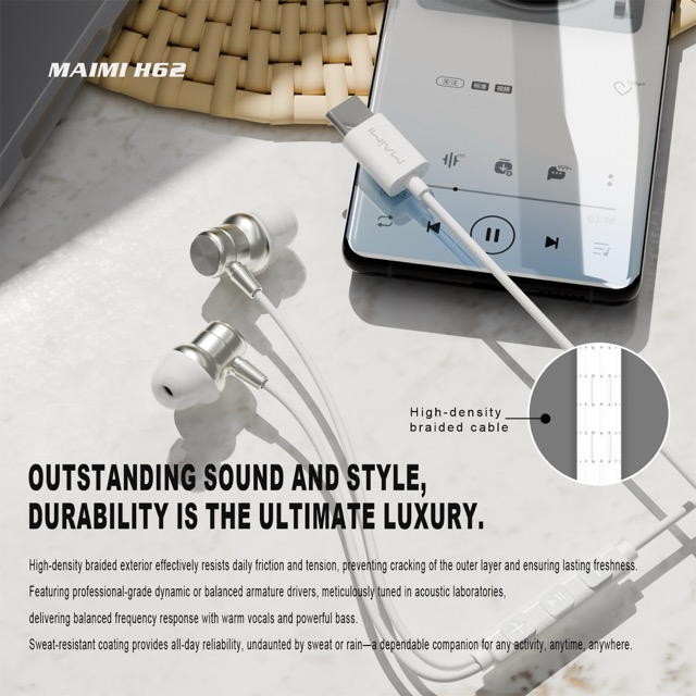 Maimi H62 Type-C Digital Metal Wired Earphones Maimi H62 Type-C Digital Metal Wired Earphones
