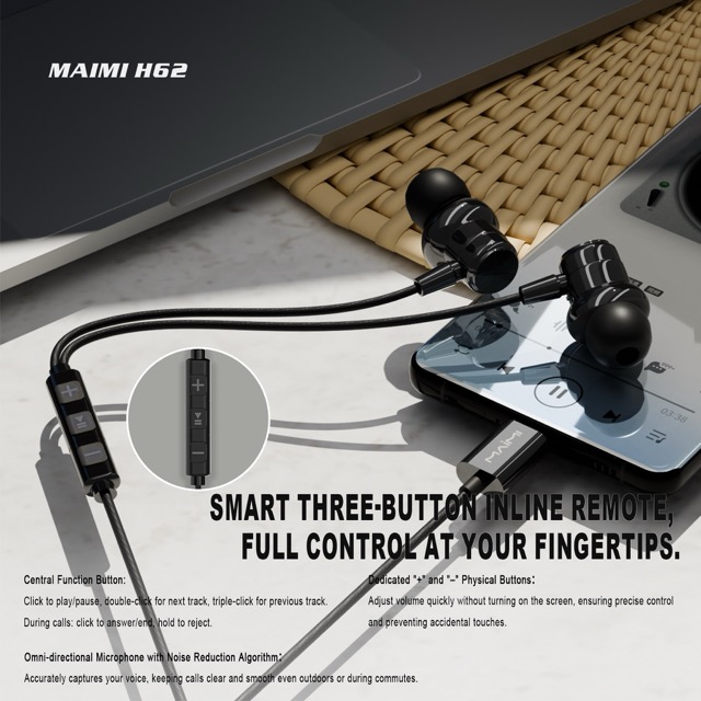 Maimi H62 Type-C Digital Metal Wired Earphones Maimi H62 Type-C Digital Metal Wired Earphones