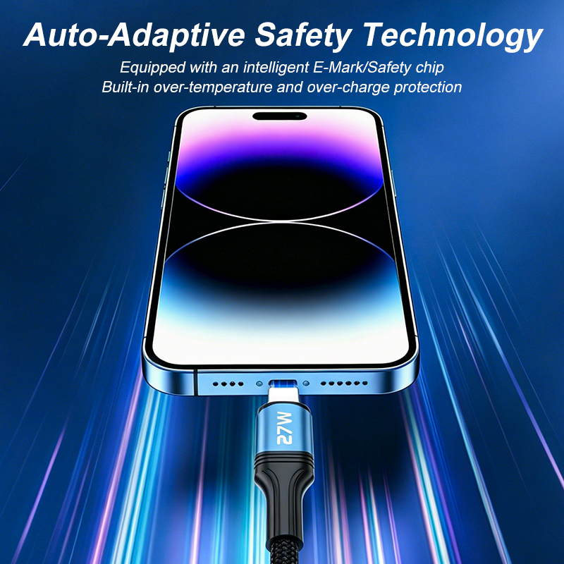 65W PD 4-in-1 Multi Charging Cable 2-in-2 USB C to USB C Lightning Cable Fast Charging Braided Data 