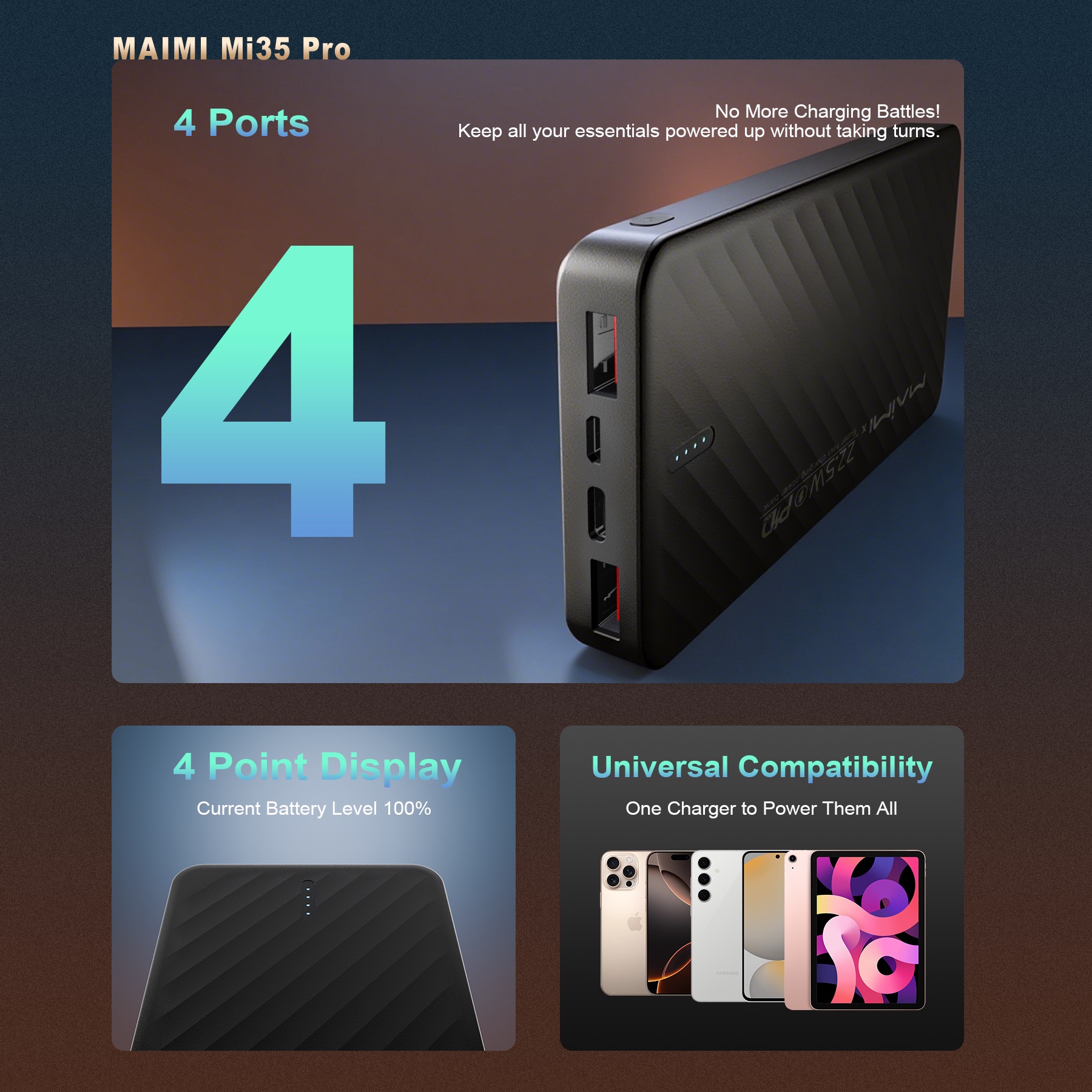 10000mAh Fast Charging Power Bank PD 20W & 22.5W | USB-C Portable Power Bank Manufacturer