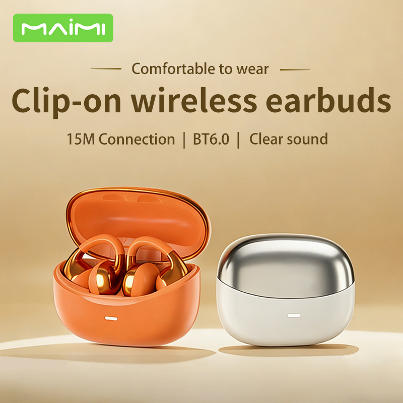 Bluetooth 5.3 Open Ear Clip on Earbuds with Titanium Driver & Noise Reduction Mic | Lightweight Bluetooth 5.3 Open Ear Clip on Earbuds with Titanium Driver & Noise Reduction Mic | Lightweight