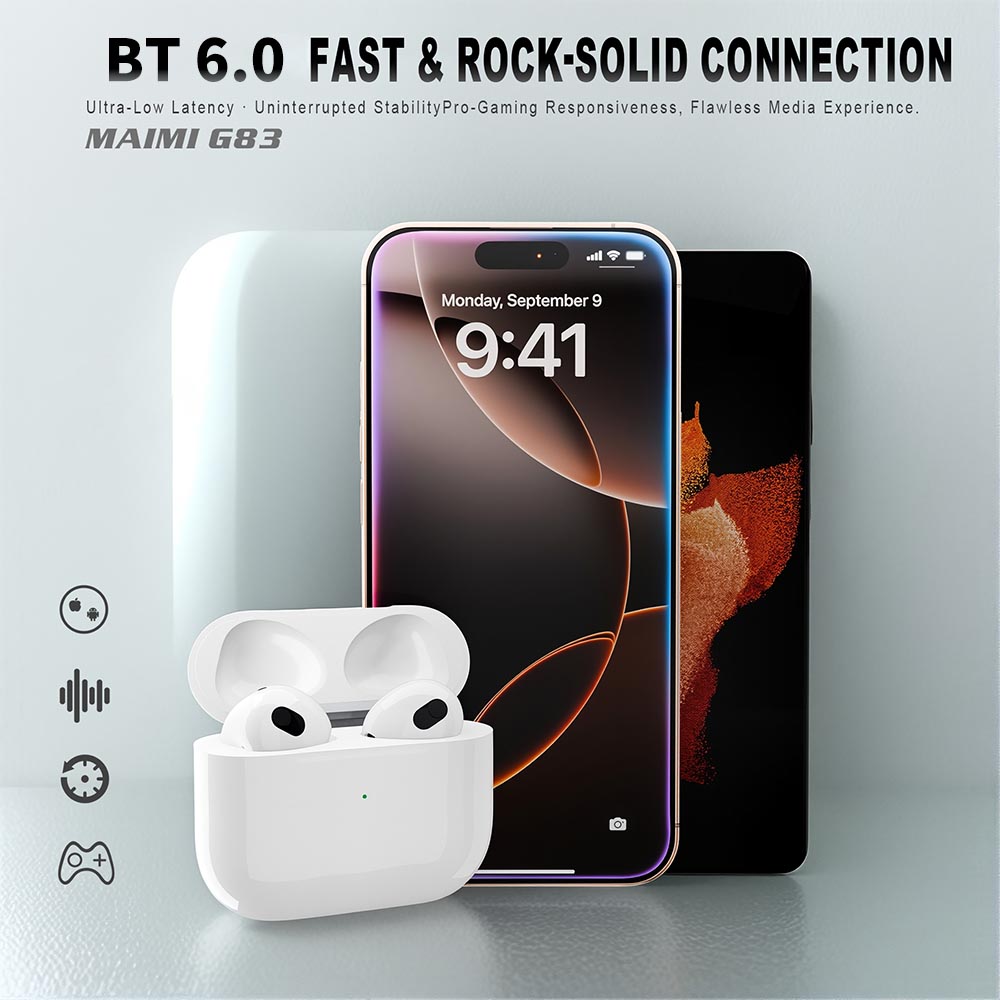 Bluetooth 6.0 Original TWS Wireless Earbuds with Touch Control | Lightweight True Wireless Earphones Bluetooth 6.0 Original TWS Wireless Earbuds with Touch Control | Lightweight True Wireless Earphones