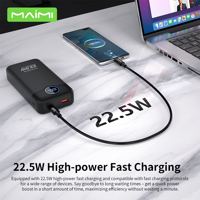 20000mAh Fast Charging Power Bank with Built-in Type-C & Lightning Cables | 22.5W Portable Charger 20000mAh Fast Charging Power Bank with Built-in Type-C & Lightning Cables | 22.5W Portable Charger