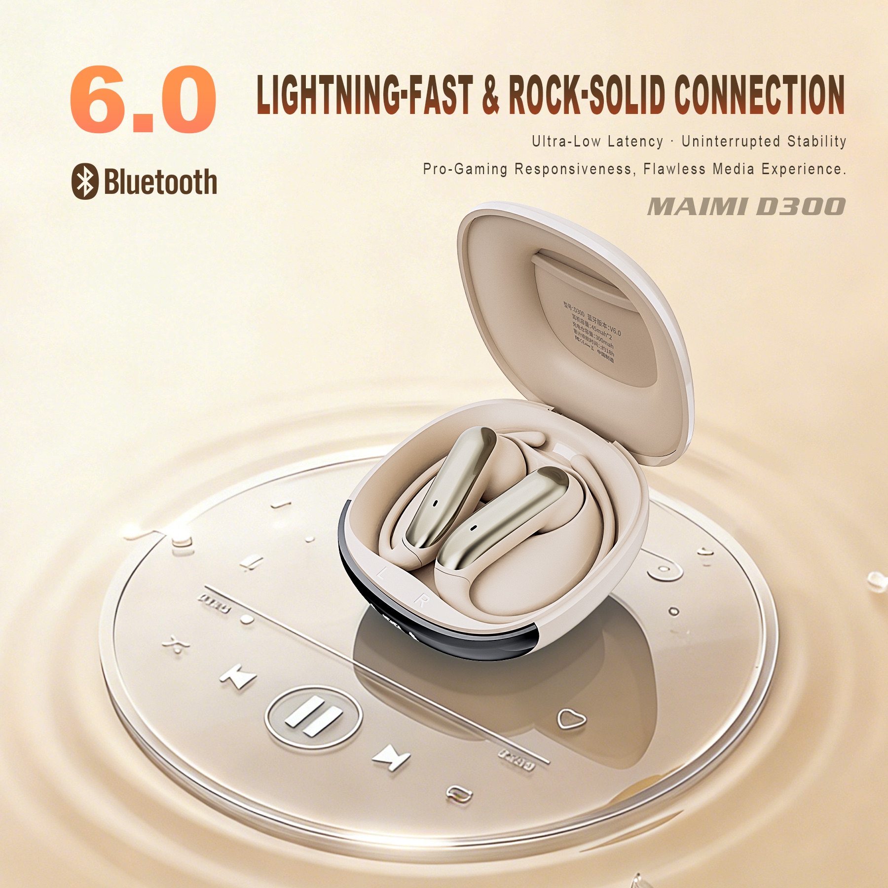 Bluetooth 6.0 Ear Hook Wireless Earbuds with LED Power Display | 18H Playtime Open-Ear Headphones Bluetooth 6.0 Ear Hook Wireless Earbuds with LED Power Display | 18H Playtime Open-Ear Headphones