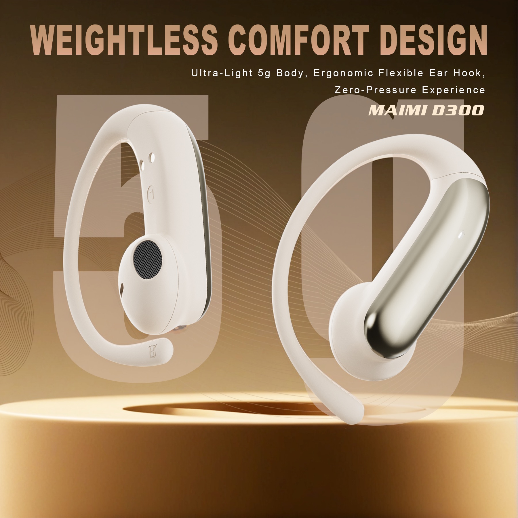 Bluetooth 6.0 Ear Hook Wireless Earbuds with LED Power Display | 18H Playtime Open-Ear Headphones Bluetooth 6.0 Ear Hook Wireless Earbuds with LED Power Display | 18H Playtime Open-Ear Headphones