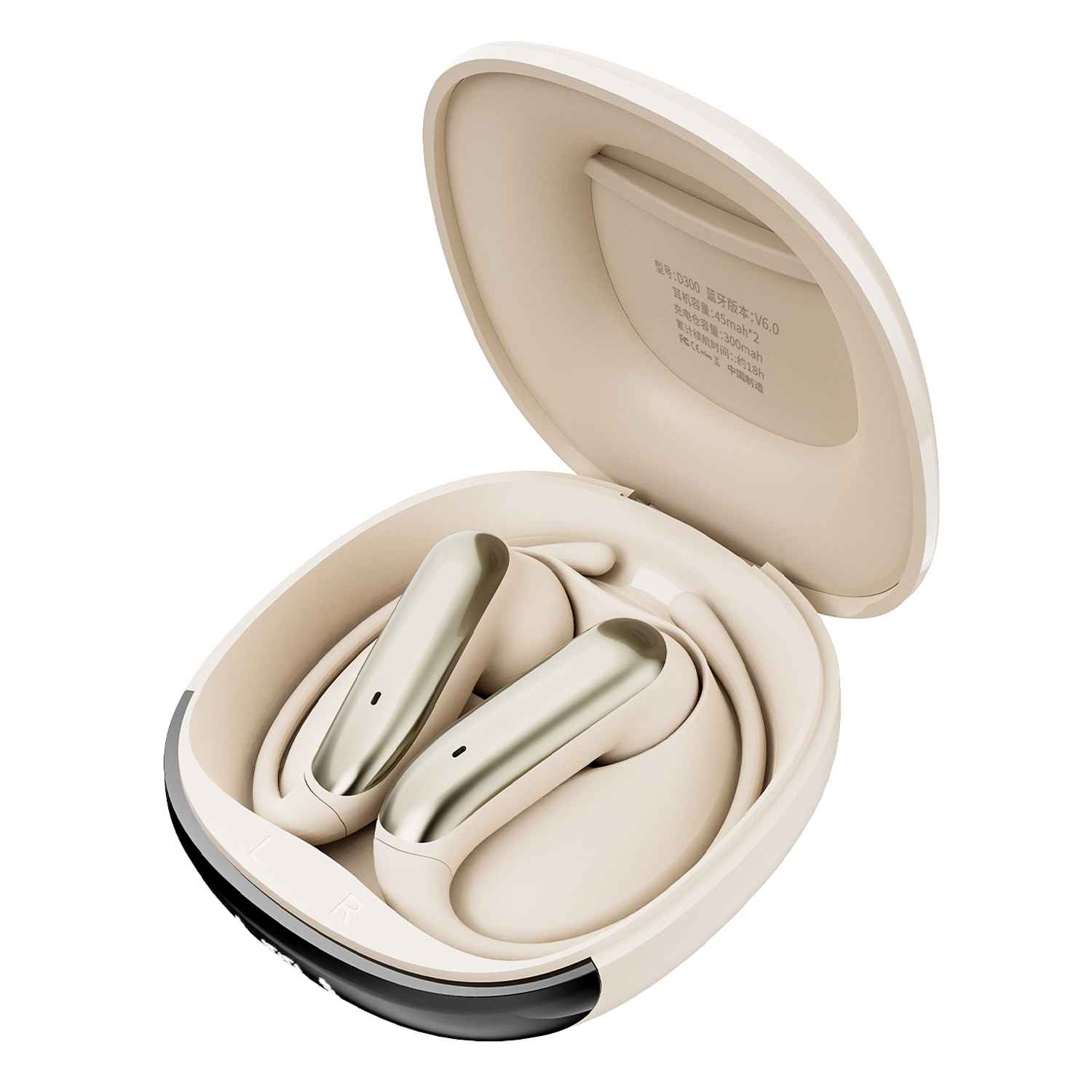 Bluetooth 6.0 Ear Hook Wireless Earbuds with LED Power Display | 18H Playtime Open-Ear Headphones