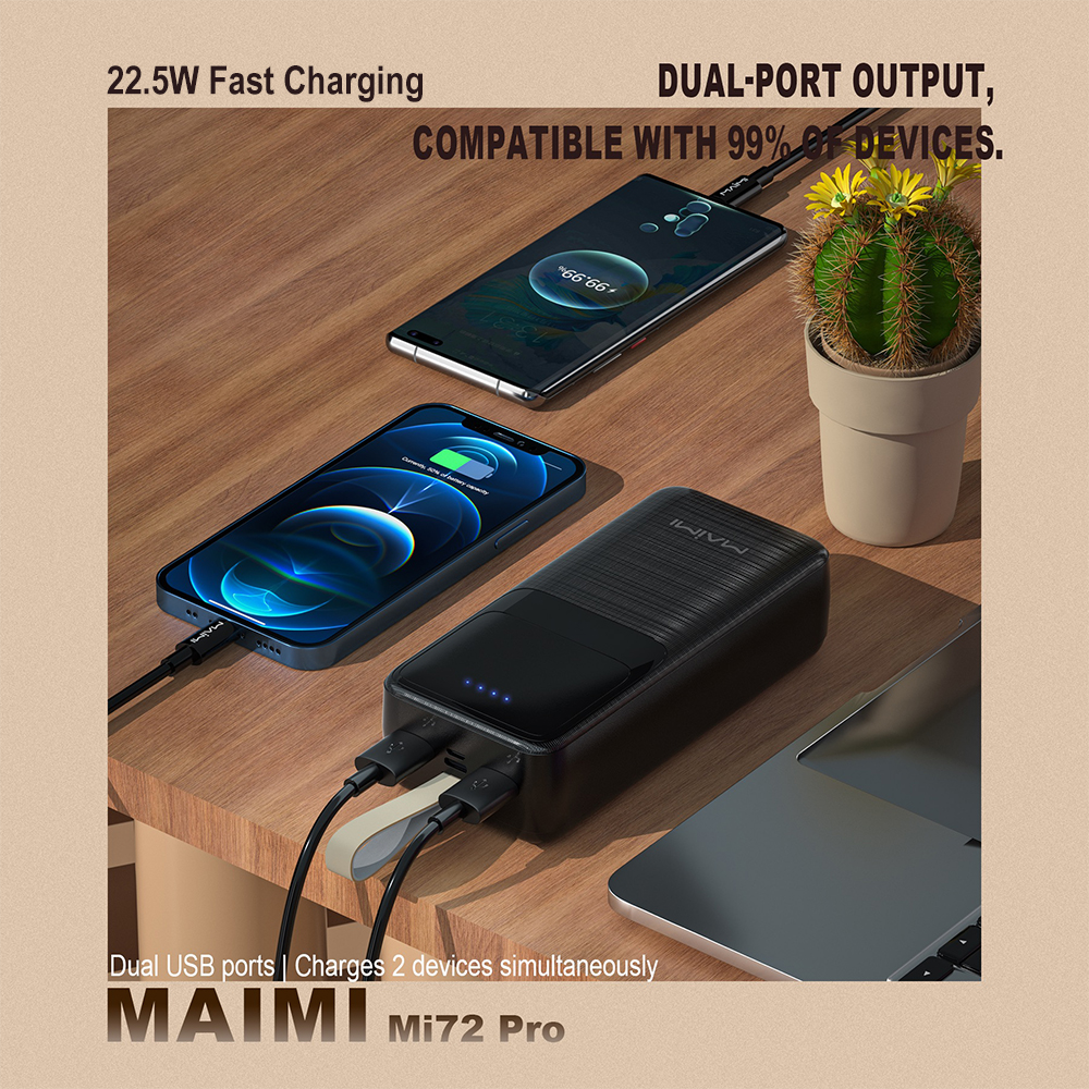 30000mAh Fast Charging Power Bank 22.5W | Portable Charger with USB-C & Dual USB Outputs