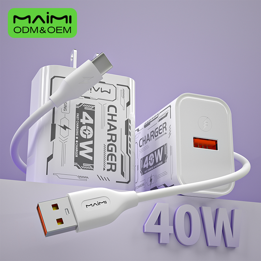 40W USB-A Fast Charger US Plug | Universal Fast Charging Wall Charger for iPhone & Android