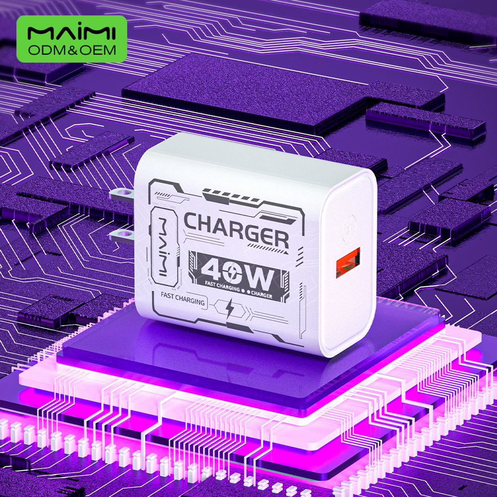 40W USB-A Fast Charger US Plug | Universal Fast Charging Wall Charger for iPhone & Android