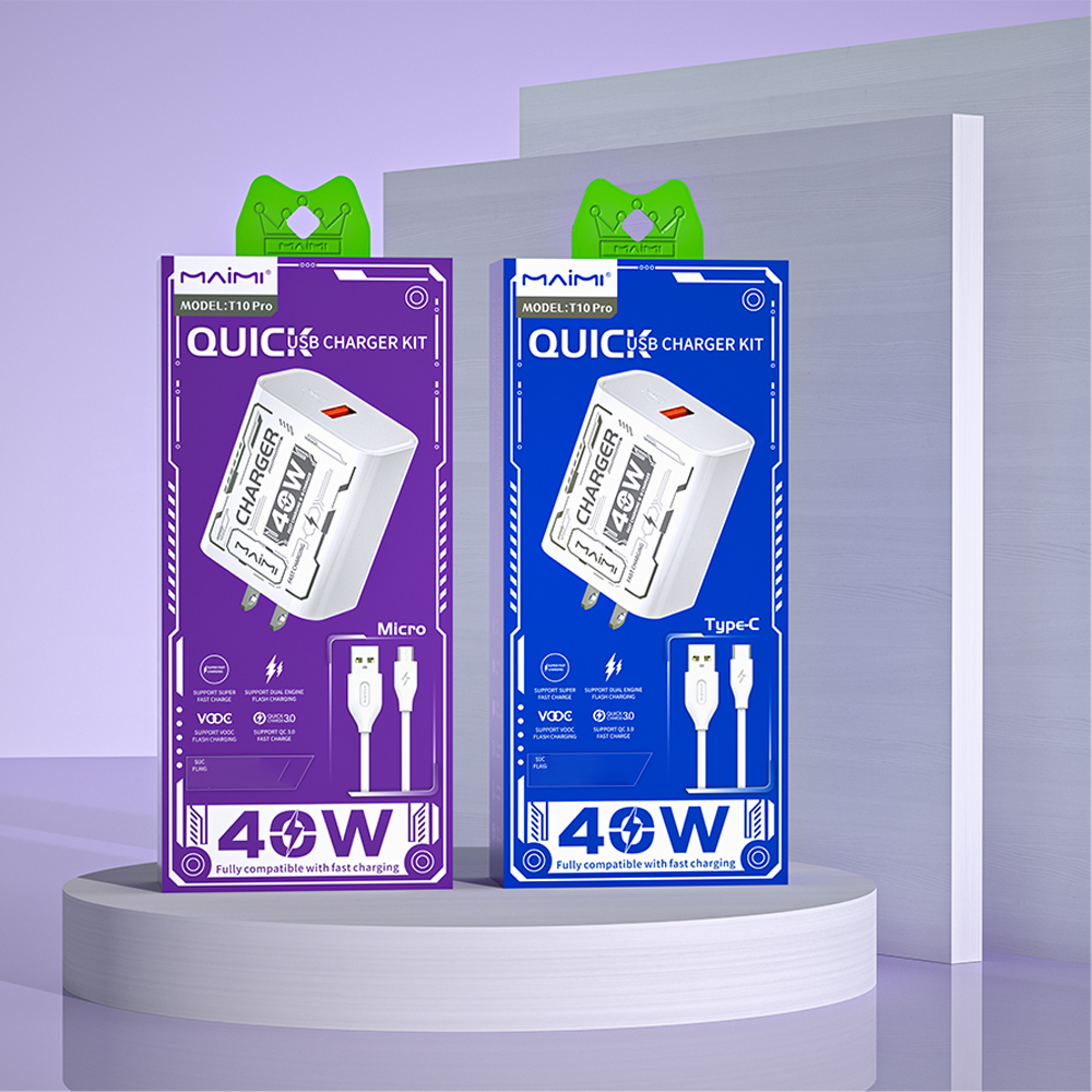 40W USB-A Fast Charger US Plug | Universal Fast Charging Wall Charger for iPhone & Android