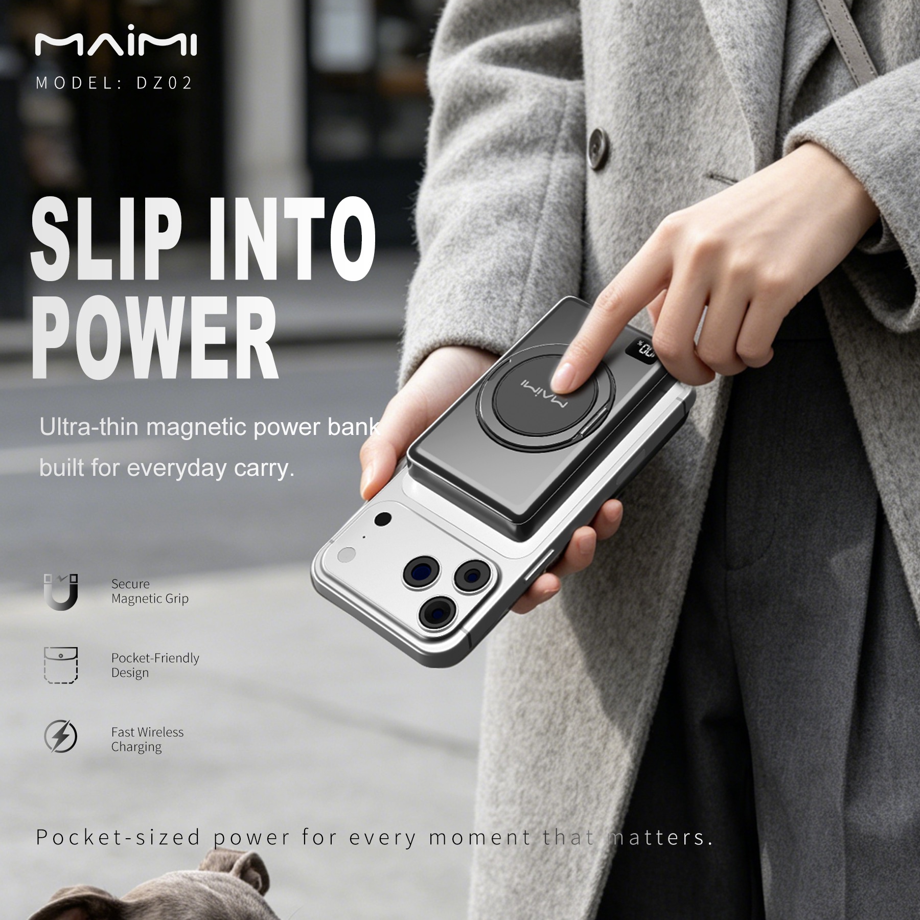 10000mAh Magnetic Wireless Power Bank with LED Display & 360° Rotating Stand | 15W Fast Charging 10000mAh Magnetic Wireless Power Bank with LED Display & 360° Rotating Stand | 15W Fast Charging