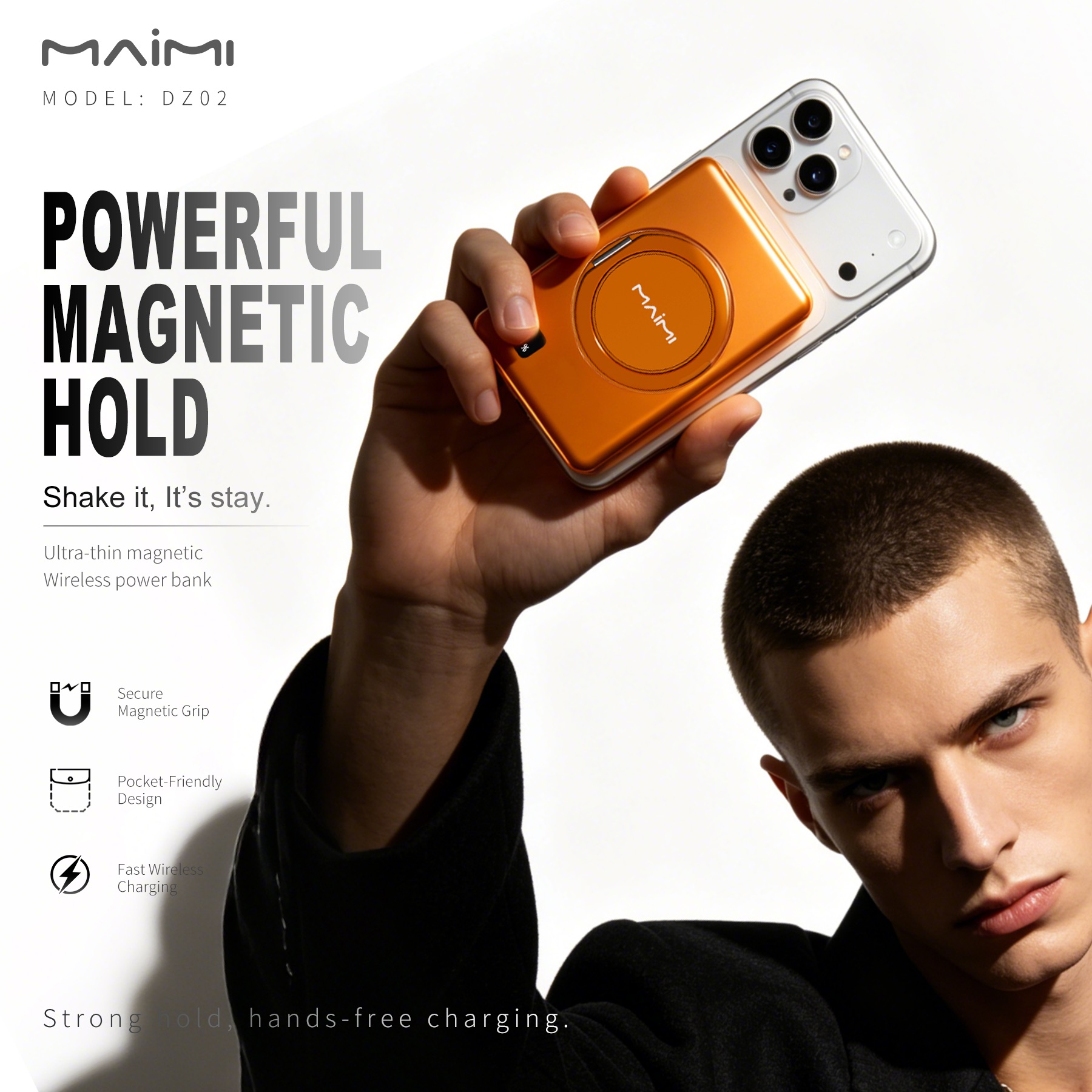 10000mAh Magnetic Wireless Power Bank with LED Display & 360° Rotating Stand | 15W Fast Charging 10000mAh Magnetic Wireless Power Bank with LED Display & 360° Rotating Stand | 15W Fast Charging