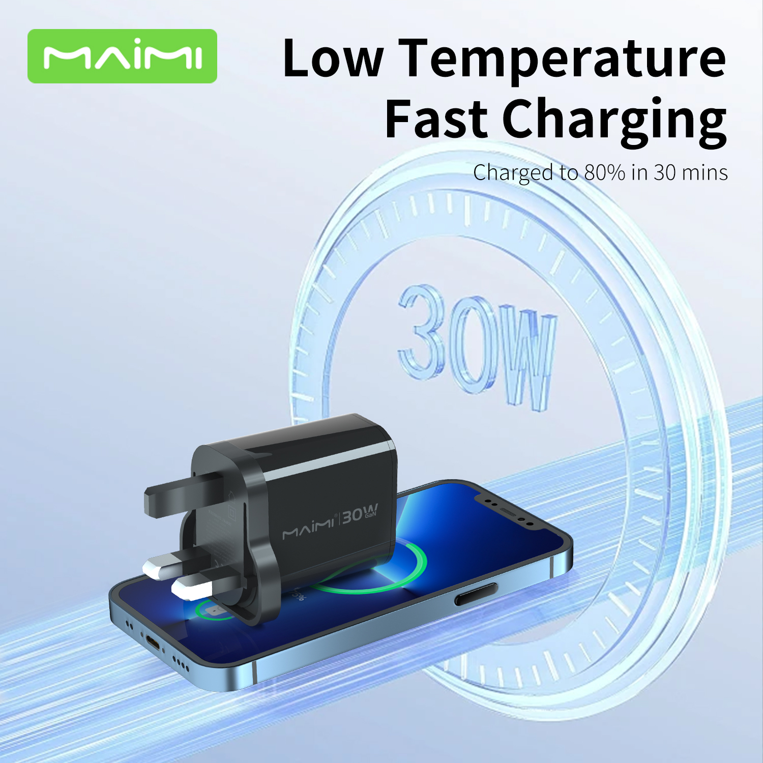 30W GaN USB-C + USB-A Fast Charger UK Plug | PD Wall Charger for iPhone 15/16/17 & Android 30W GaN USB-C + USB-A Fast Charger UK Plug | PD Wall Charger for iPhone 15/16/17 & Android