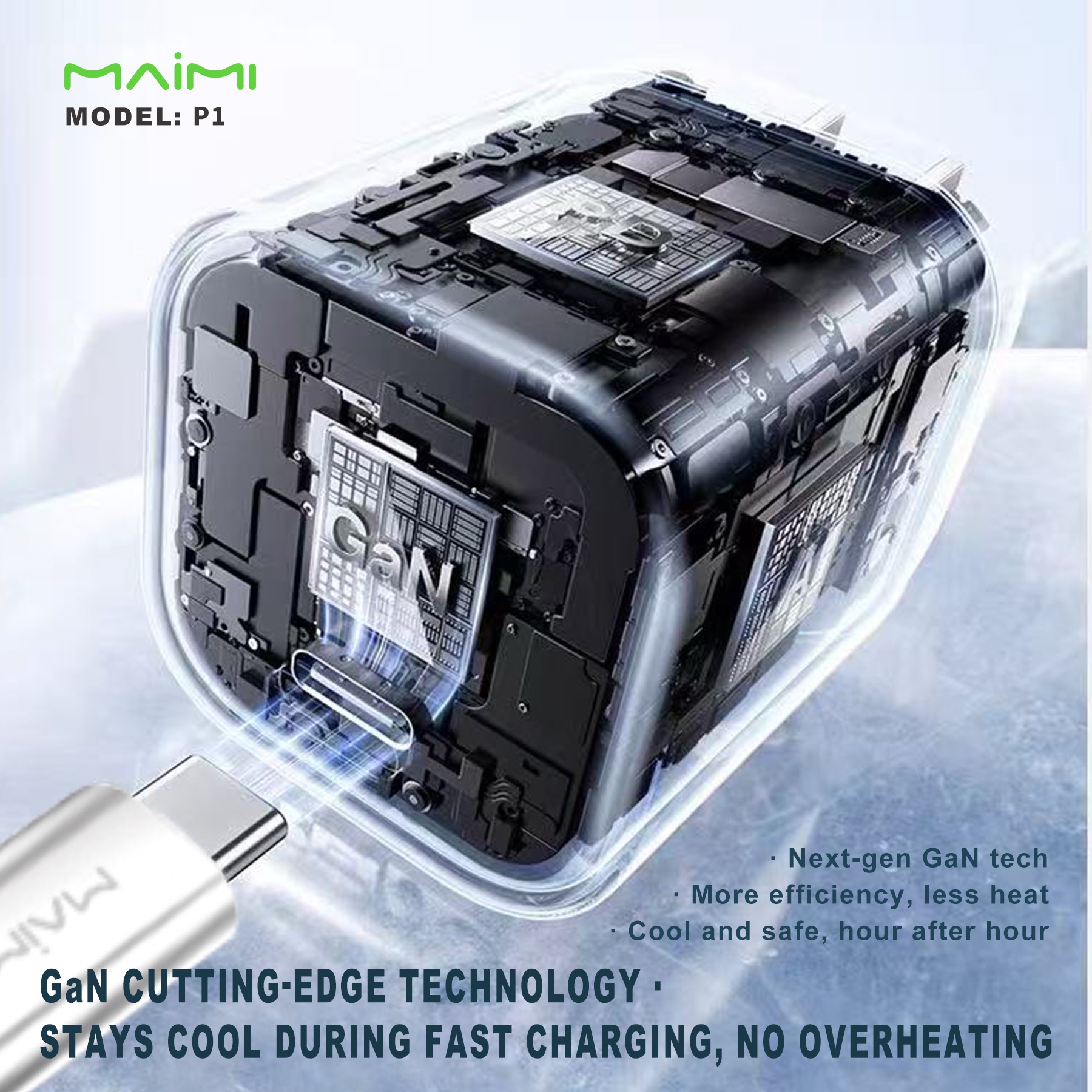 45W GaN Fast Charger with Foldable Plug | USB-C PD Wall Charger for iPhone, Samsung & Laptops