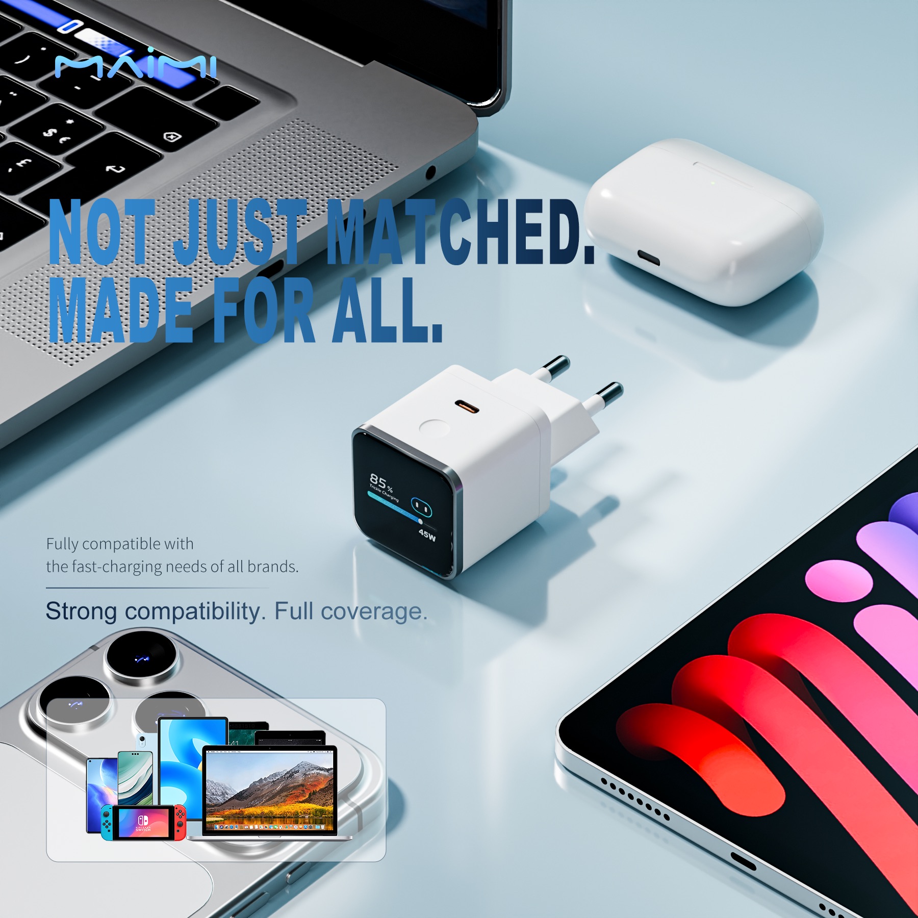 45W Smart Display GaN Charger with Screen | Mini USB-C PD Fast Charger for iPhone, Samsung & Laptop 45W Smart Display GaN Charger with Screen | Mini USB-C PD Fast Charger for iPhone, Samsung & Laptop