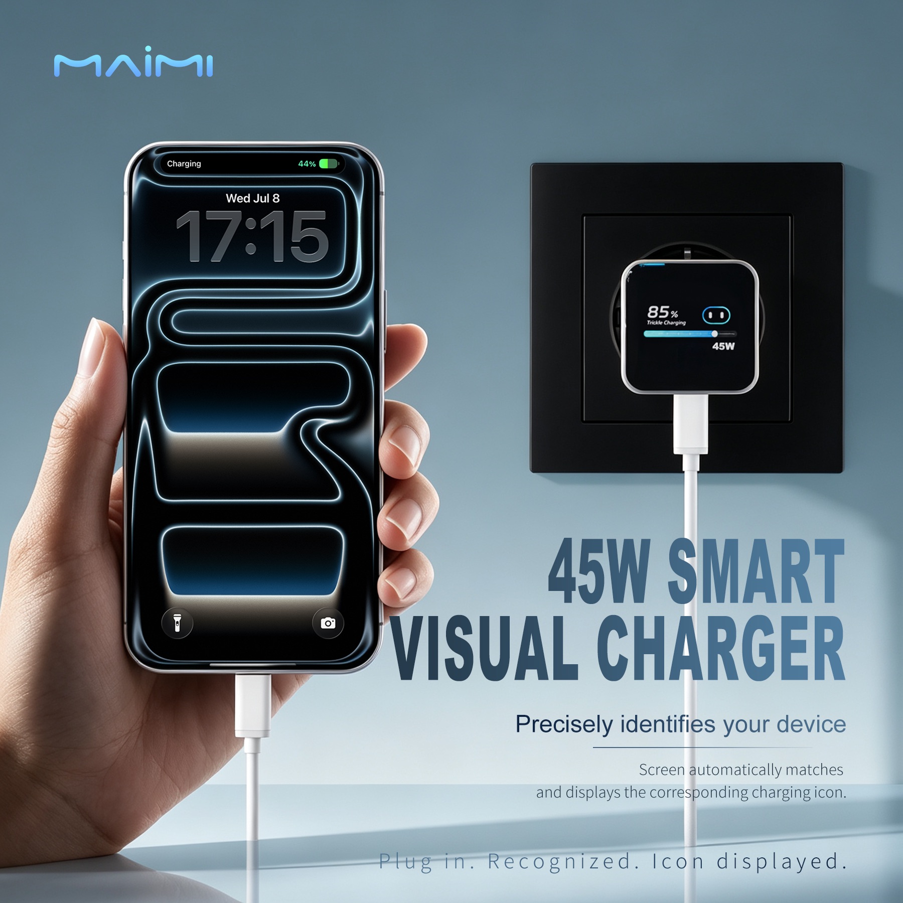 45W Smart Display GaN Charger with Screen | Mini USB-C PD Fast Charger for iPhone, Samsung & Laptop 45W Smart Display GaN Charger with Screen | Mini USB-C PD Fast Charger for iPhone, Samsung & Laptop