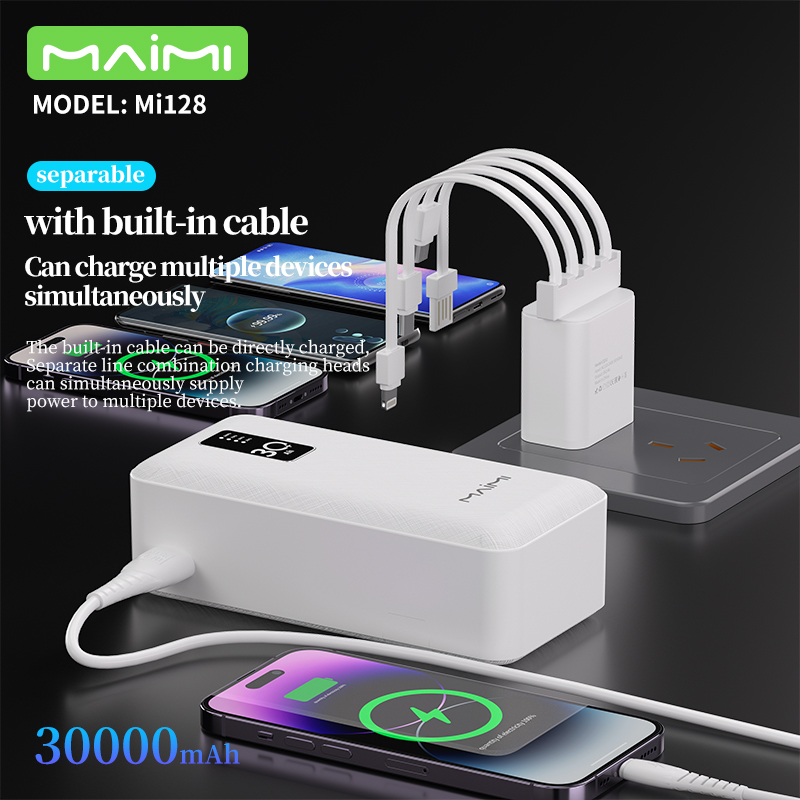 30000mAh Power Bank with Built-in Cables & Phone Stand | Portable Power Bank for Travel 30000mAh Power Bank with Built-in Cables & Phone Stand | Portable Power Bank for Travel