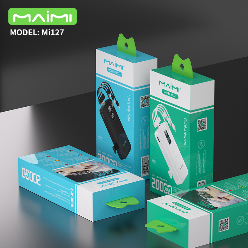 Maimi 20000mAh Power Bank with Built-in Cables & Phone Stand | Portable Charger for iPhone & Android Maimi 20000mAh Power Bank with Built-in Cables & Phone Stand | Portable Charger for iPhone & Android