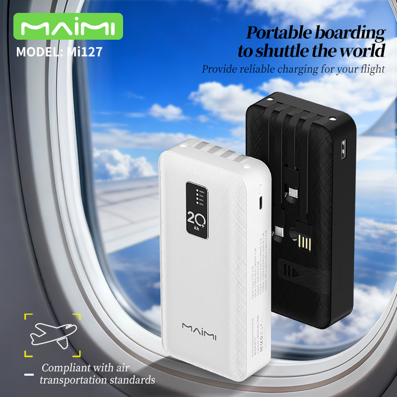 Maimi 20000mAh Power Bank with Built-in Cables & Phone Stand | Portable Charger for iPhone & Android Maimi 20000mAh Power Bank with Built-in Cables & Phone Stand | Portable Charger for iPhone & Android