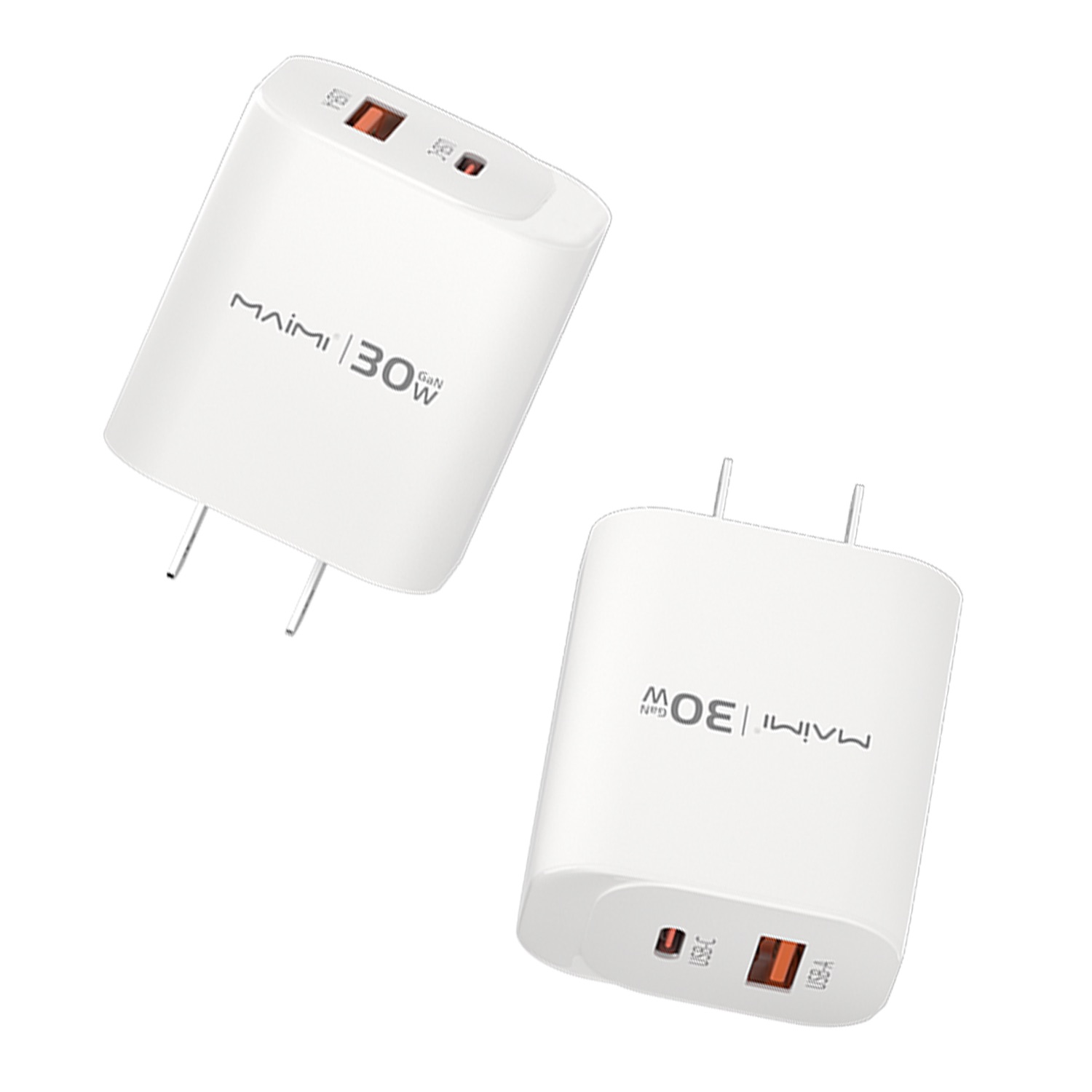 30W USB-C PD & USB-A Fast Charger US Plug | Wide Voltage Dual Port Wall Charger for iPhone & Android