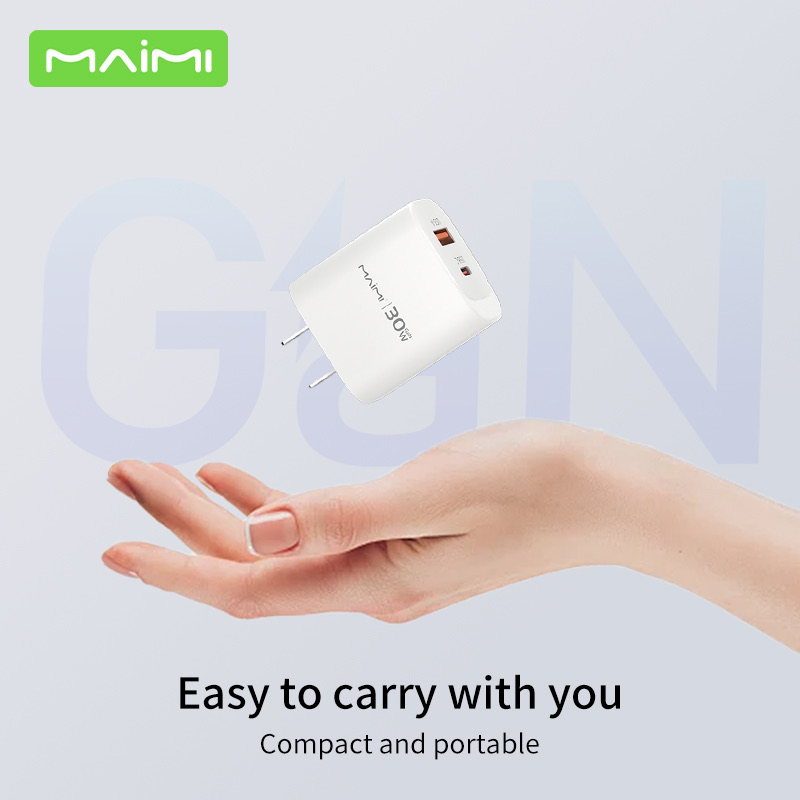 30W USB-C PD & USB-A Fast Charger US Plug | Wide Voltage Dual Port Wall Charger for iPhone & Android
