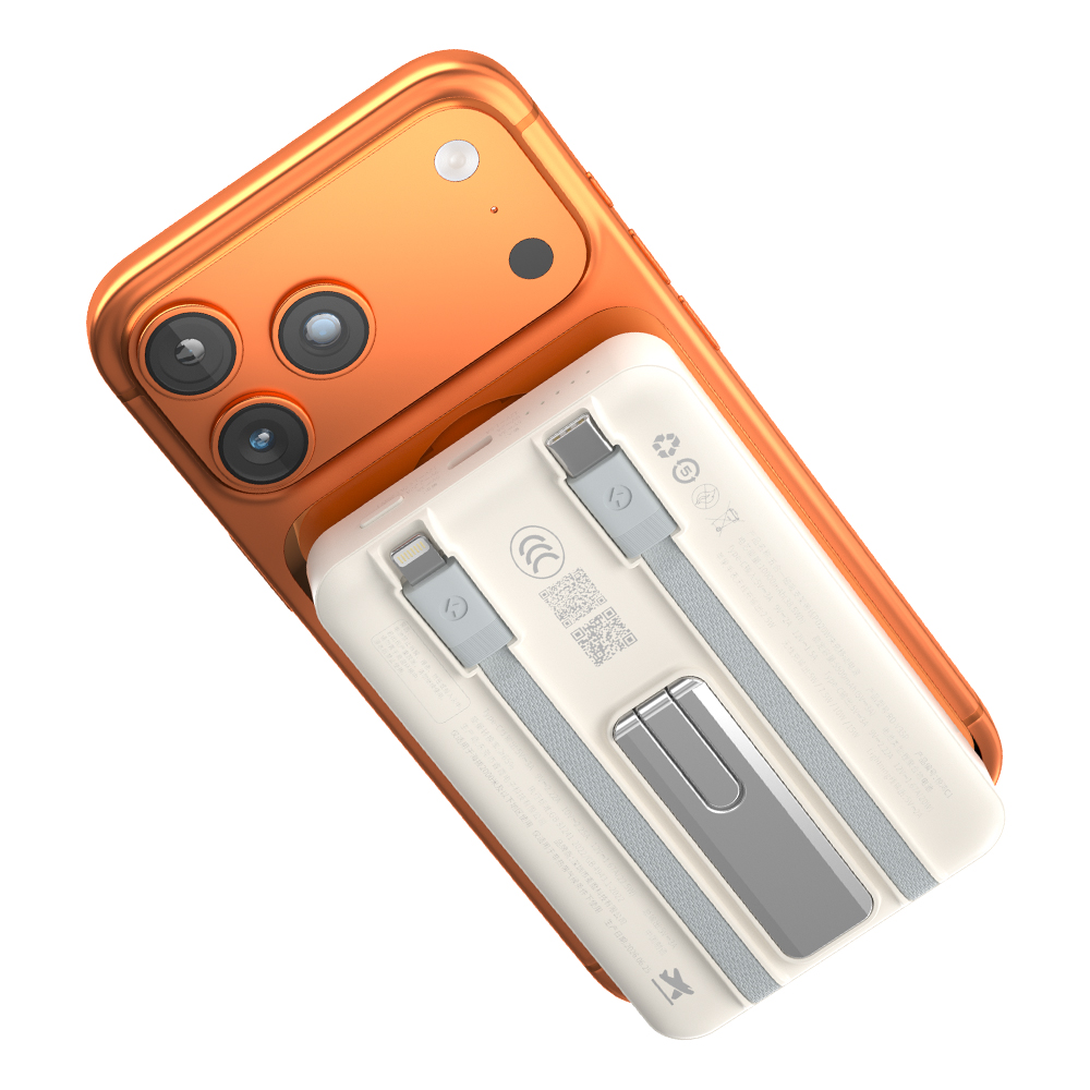 10000mAh Magnetic Wireless Power Bank with Built-in Cables | 20W PD & 15W Wireless Charging