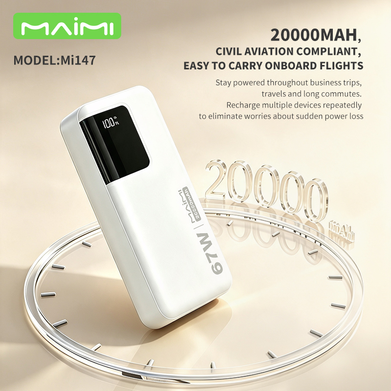 20000mAh Power Bank with Built-in USB-C & Lightning Cables | 22.5W Fast Charging Portable Charger 20000mAh Power Bank with Built-in USB-C & Lightning Cables | 22.5W Fast Charging Portable Charger