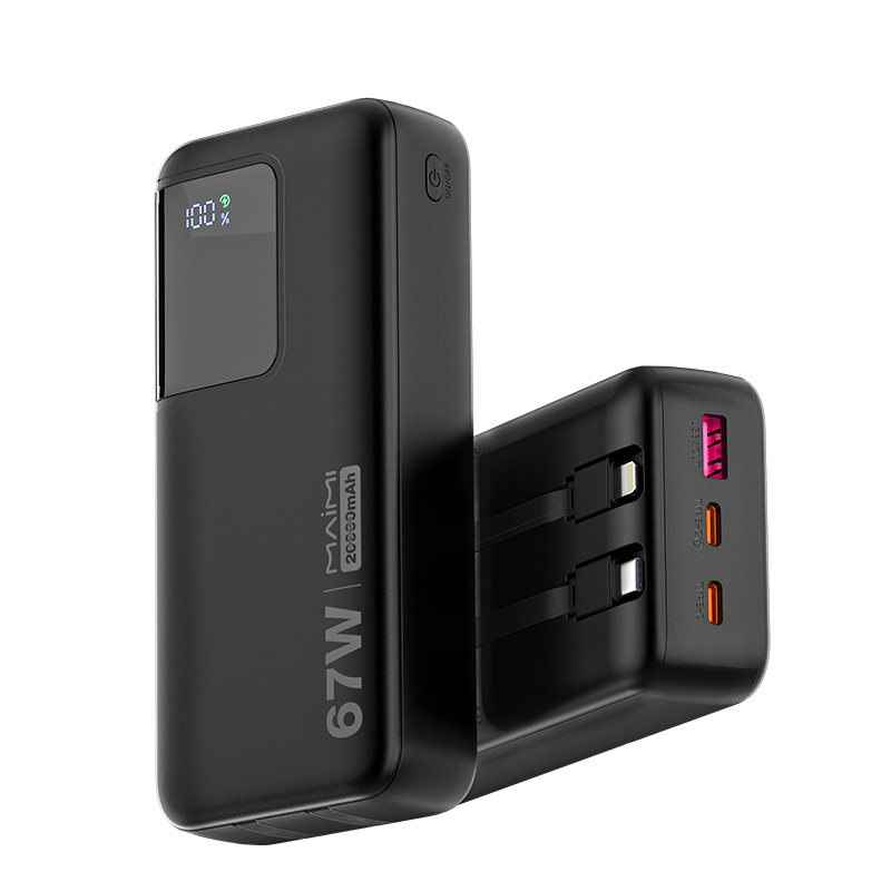 20000mAh Power Bank with Built-in USB-C & Lightning Cables | 22.5W Fast Charging Portable Charger