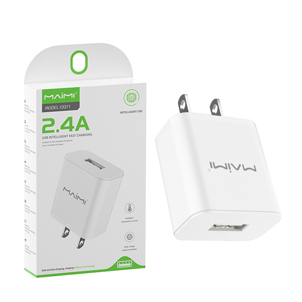 5V 2.4A USB Wall Charger US Plug | Universal Single USB Charger for Smartphones & USB Devices
