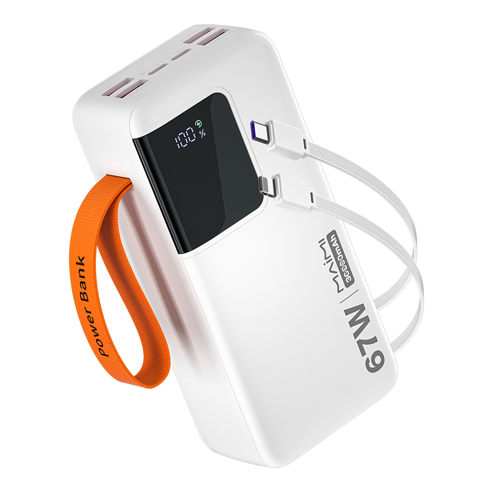 Maimi 30000mAh Power Bank with Built-in USB-C & Lightning Cables | 6-Output Portable Power Station