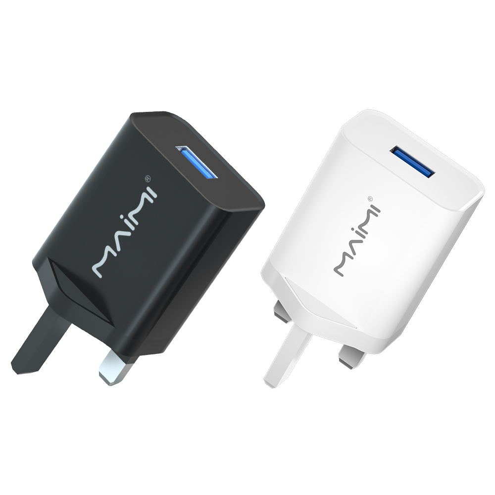 Single USB-A Wall Charger UK Plug | 5V 2.4A Fast Charging Adapter OEM