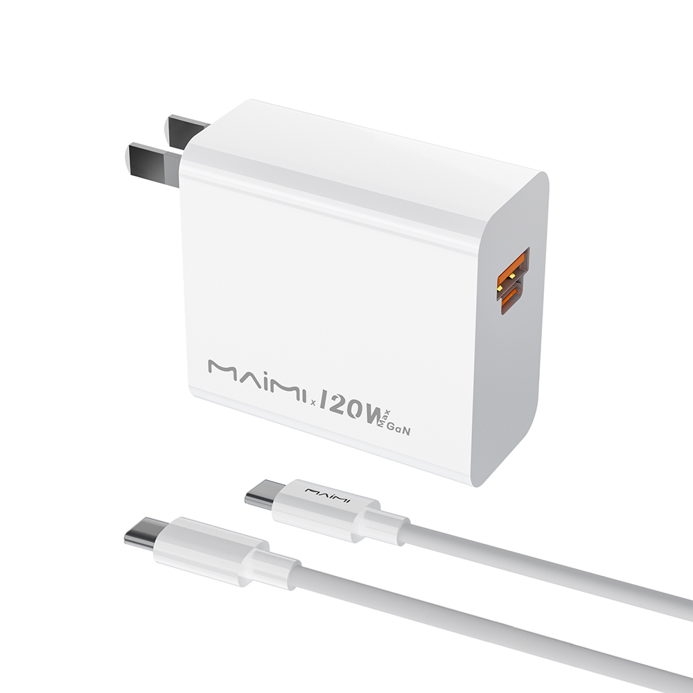 120W GaN Charger Set with USB-C to C Cable | PD 3.1 Fast Charger with USB-A + USB-C | OEM/ODM